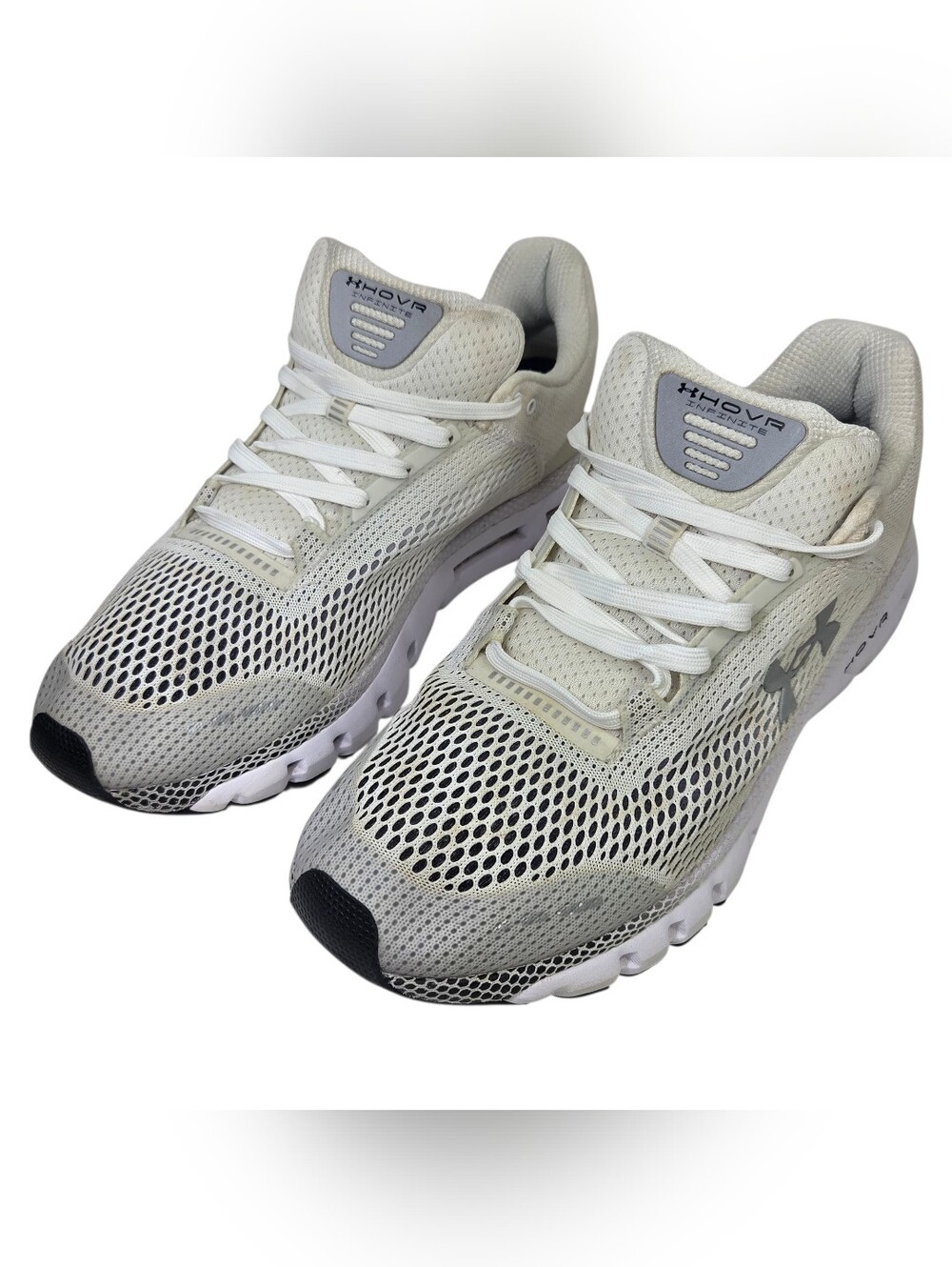 Under Armour Men’s White and Light Gray HOVR Mesh Running Shoes